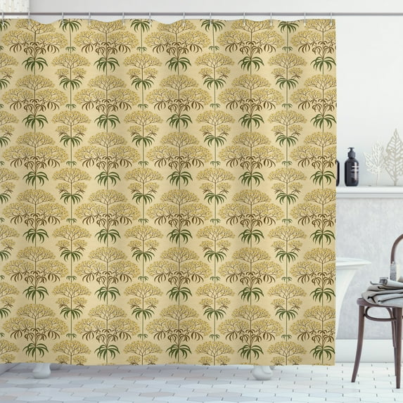 Ambesonne Floral Shower Curtain, Retro Flowers and Leaves, 69"Wx70"L, Multicolor