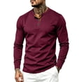 thumbnail image 2 of StSilkitty Men's Long Sleeve Shirts Lightweight Crewneck 3 Buttons T-Shirts Loose Casual Comfy Pullover Tops, 2 of 6