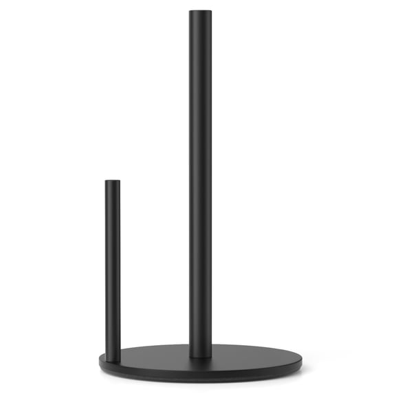 Dihmpor Paper Towel Holder Black, Premium Stainless Steel Kitchen Roll Dispenser, Countertop Roll Organizer with Weighted Base