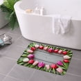 thumbnail image 3 of FJPT Non Slip Flannel Polyester Floor Mat With Tulip Design For Bathroom Kitchen Bedroom Decor 31.5x19.7 inch, 3 of 5