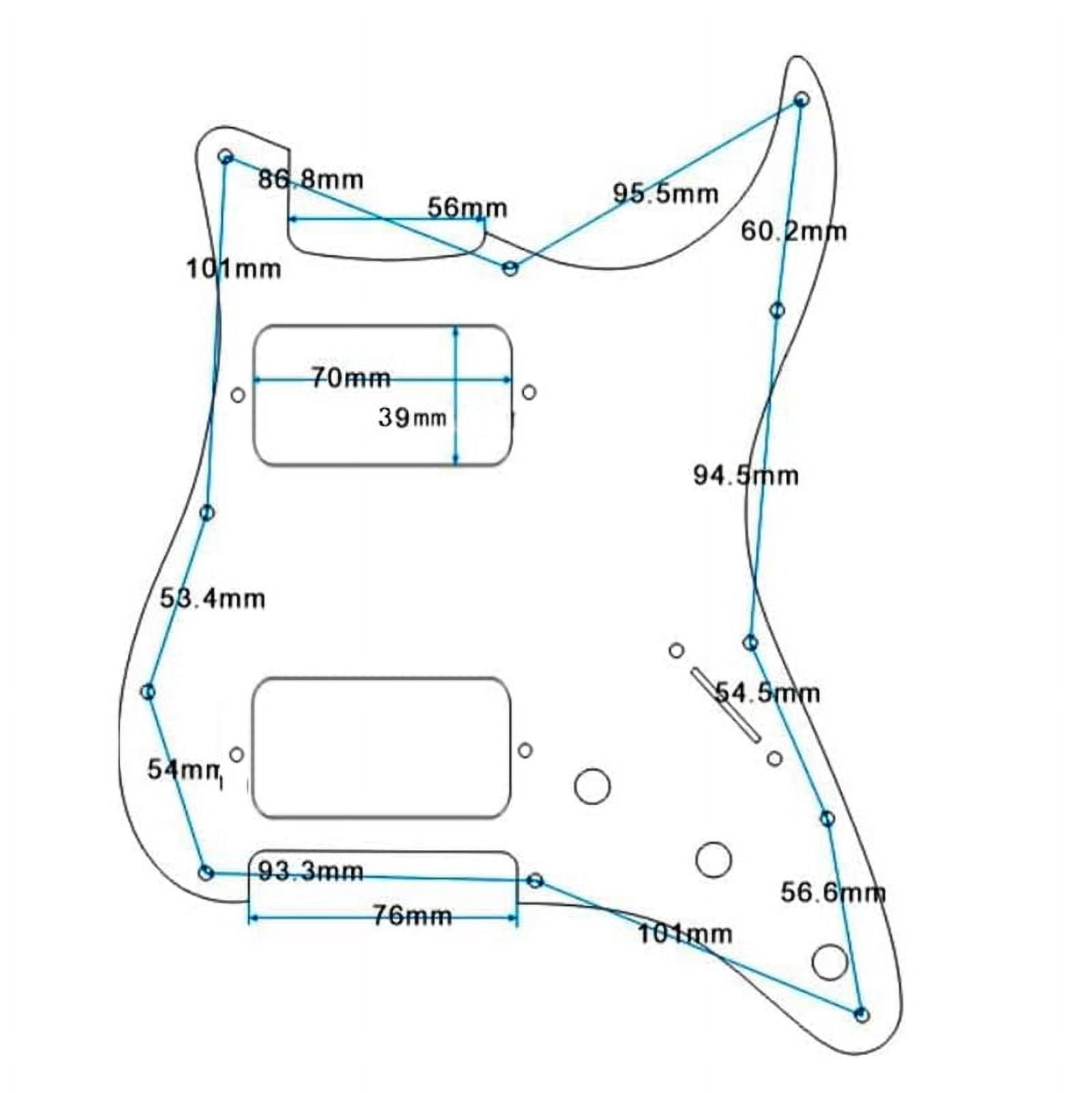 For Fit Fender Stratocaster HH Humbucker Pickup Strat Guitar Pickguard Replacement Parts with Mounting Screws 3 Ply