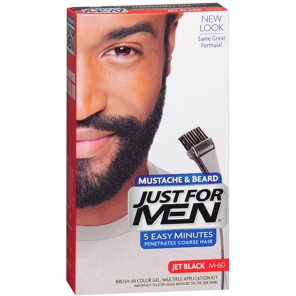 JUST FOR MEN Color Gel Mustache, Beard & Sideburns 115 Jet Black 1 Each (Pack of 2)