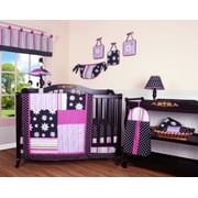 Bumperless 12 Pieces Charming Flower Baby Girl Nursery Crib Bedding Set