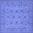 thumbnail image 1 of Ahgly Company Machine Washable Indoor Square Oriental Blue Traditional Area Rugs, 7' Square, 1 of 4