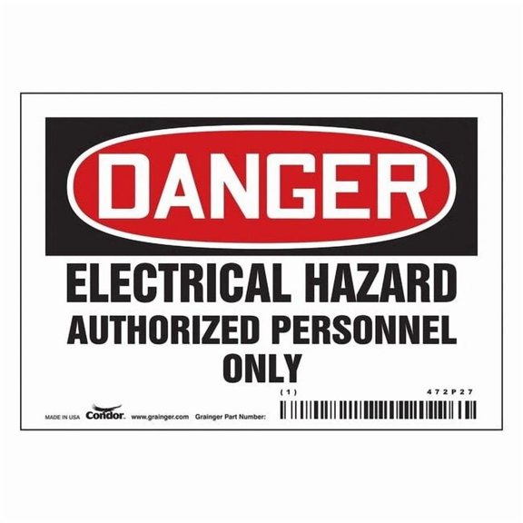 Condor Safety Sign,3.5in x 5in,Vinyl 472P27