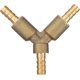 thumbnail image 2 of Válvula de bola de latón, 3 vías, válvula de bola en Y, accesorio de tubería de púas, adaptador para grifo, agua, gas, aceite, 1 pieza-oro -z, 2 of 3