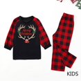 thumbnail image 2 of Odeerbi Christmas Pajamas for Family Holiday Plaid Long Sleeve Family Christmas Pajamas Matching Sets Toddler Casual Plaid Print Tops Pants Set Two-Piece Sleepwear Xmas PJs Set Black, 2 of 6