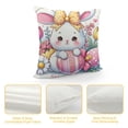 thumbnail image 4 of JEUXUS Throw Pillow Cover Easter Baby Small Pink Easter Rabbit Bunny Egg White, 4 of 5