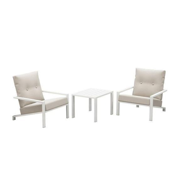 Ensemble Bistro Bern en Aluminium, Blanc