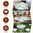 thumbnail image 7 of Summer Hydrangeas Round Tablecloth, Fitted Table Cover with Elastic for 36"-44" Round Tables, White Blue Flowers Pastoral Leaves Table Cloth Outdoor Indoor Dinning Party Waterproof Tablecloths, 7 of 7