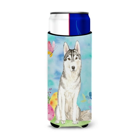 Easter Eggs Siberian Husky Michelob Ultra Hugger for slim cans