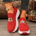 thumbnail image 2 of Platform Walking Shoes for Women Breathable Knit Slip on Loafers Casual Orthopedic Fashion Sneakers, 2 of 6