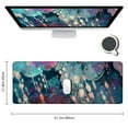 thumbnail image 2 of nygtbtfer Desk Mat Neon Blue Large Extended Gaming Mouse Pad Cute Ocean Moon Mats Computer Laptop Keyboard Mouse Mat Desk Pad , Desktop Protector for Women with Stitched Edges 31.5x11.8 in, 2 of 6