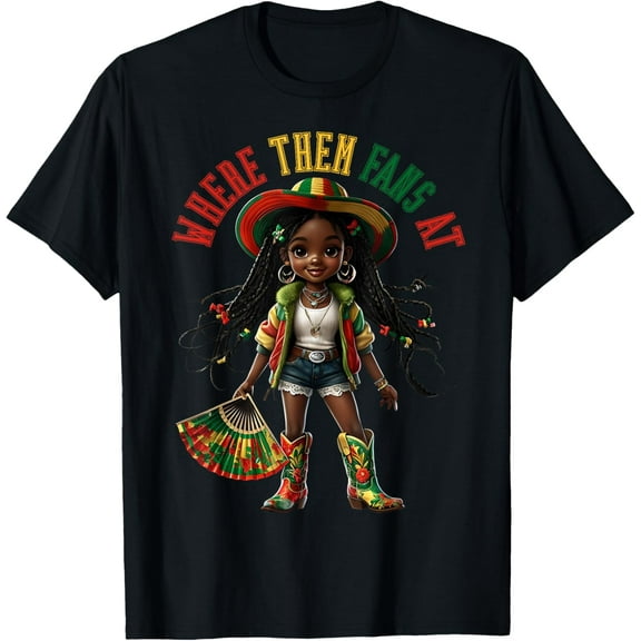 Boots On The Ground Black Cowgirl Where Them Fans At T-Shirt Unisex S-5XL Hot Trending Shirt, Vintage Birthday Gift