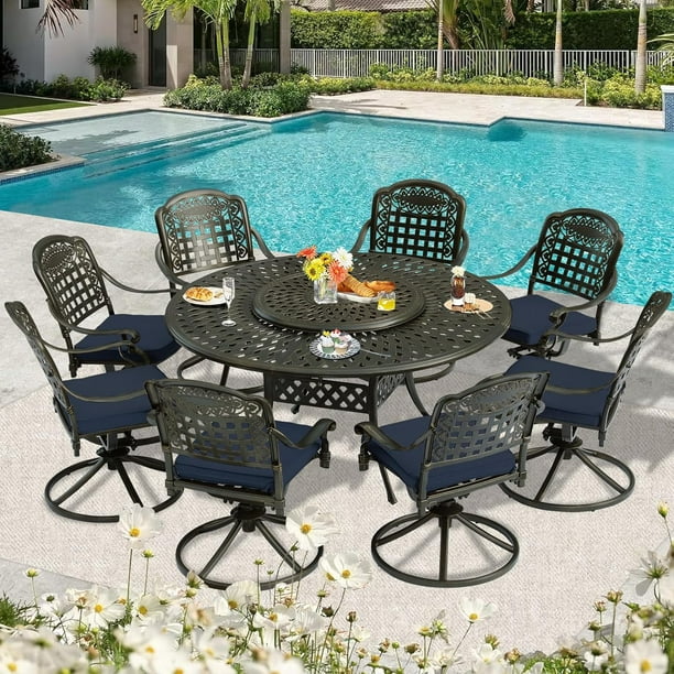 lazy susan for patio table with umbrella hole 12