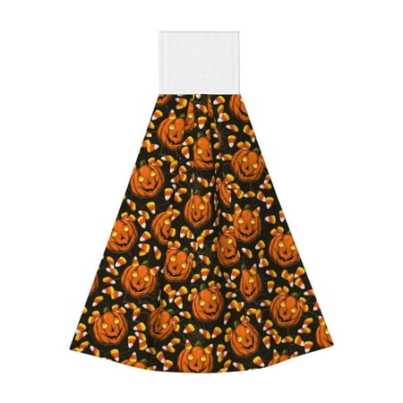 

Easygdp Quirky Corn Pumpkin Kitchen Hand Towels Hanging Tie Towels Fast Drying Dish Cloth with Loop for Bathroom Restroom Home Decor