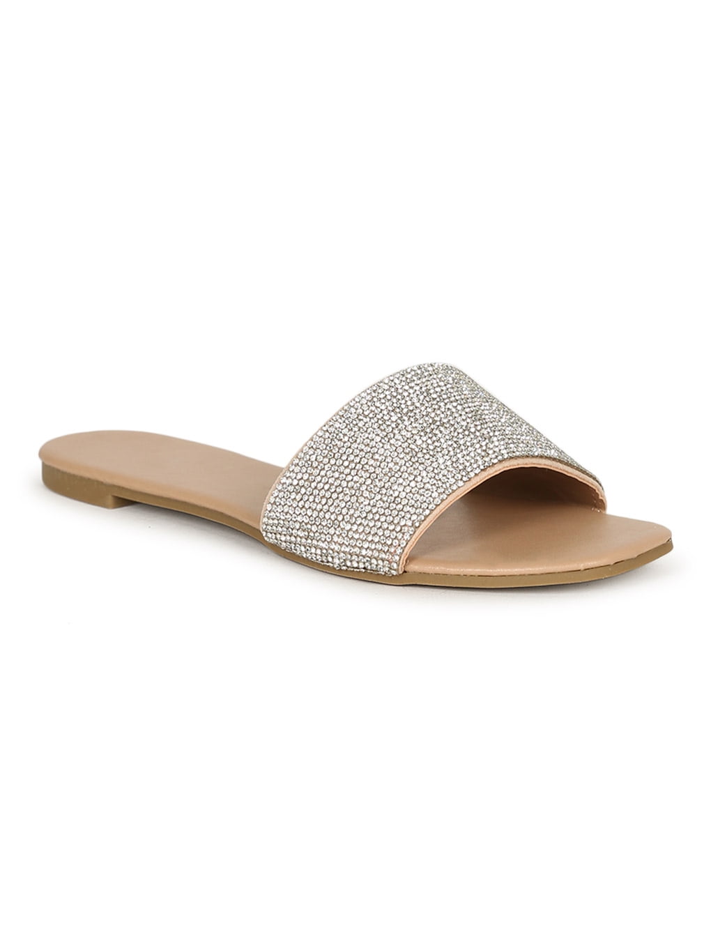 qupid embellished flat sandals