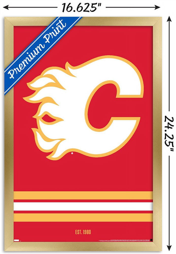 NHL Calgary Flames - Logo 21 Wall Poster, 14.725" x 22.375", Framed
