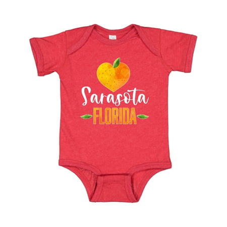 

Inktastic Sarasota Florida Orange in Heart Gift Baby Boy or Baby Girl Bodysuit