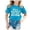 Blue, variant on NinXxx Girls School Season Printed Casual Short Sleeve Tee Mint Green 160.00