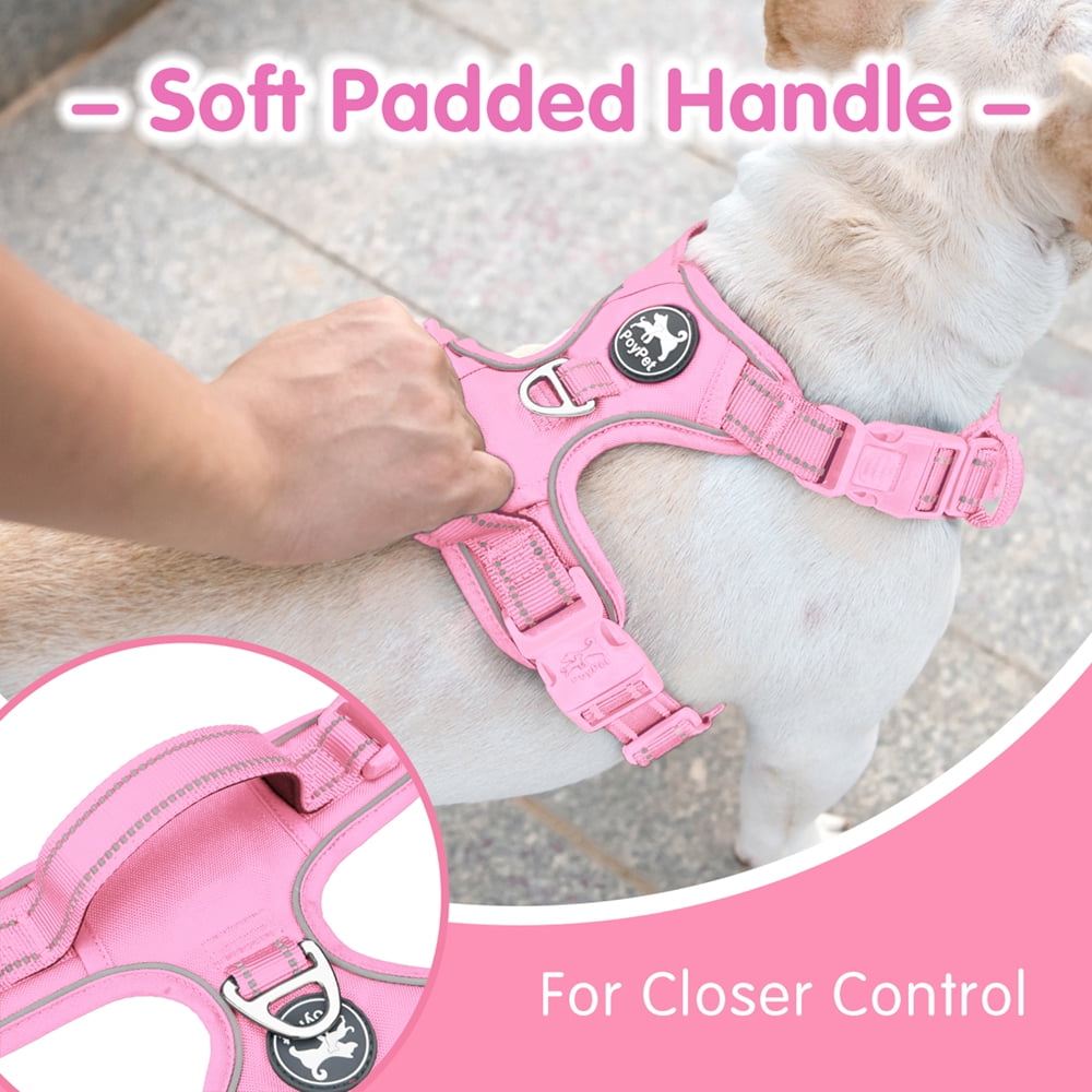 PoyPet Dog Harness and Leash Combo, Escape Proof No Pull Vest Harness, Reflective Adjustable Soft Padded Pet Harness with Handle for Small to Large Dogs