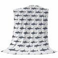 thumbnail image 6 of Blue Grey Sharks Blanket Soft Cozy Warm Throw Blanket for Couch, Plush Fuzzy Flannel Fleece Blankets for Sofa, Modern Coastal Ocean Animals Bed Blankets Lightweight Gifts for Women, 40"x50", 6 of 9