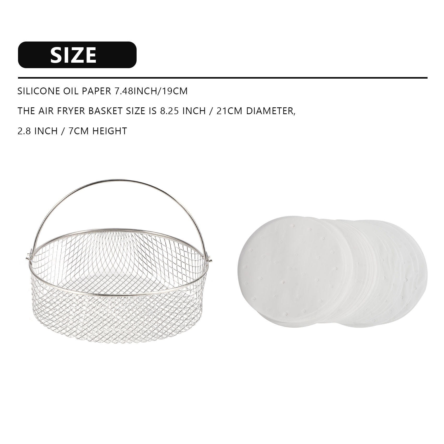 Round Mesh Fryer Basket, 9.5 diameter