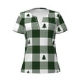 thumbnail image 3 of Naloa Green White Lumberjack Plaid Print T-Shirts Short Sleeve V Neck Tees for Women Fashion Tops Trendy Lightweight Soft Casual Summer Outfits Clothes, 3 of 5