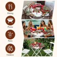 thumbnail image 7 of Red Christmas Snowman Round Tablecloth, Fitted Table Cover with Elastic for 36"-44" Round Tables, Xmas Tree Snowflake Botanical Table Cloth Outdoor Indoor Dinning Party Waterproof Tablecloths, 7 of 7