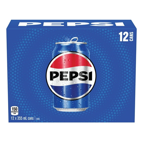 Boisson gazeuse Pepsi Cola, 355 mL, 12 canettes 12x355mL