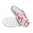 thumbnail image 3 of Yiaed Bow With Sugar Skull Print Slippers Fuzzy Warm Cozy Slippers Non Slip House Slippers For Indoor Outdoor Slippers House Slippers-8, 3 of 7
