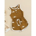 thumbnail image 3 of Franhais Baby 2PCS Pants Suit, Sleeveless Sun Patterns O-Neck T-Shirt, Elastic Waistband Short Pants, Toddler Summer Wear Clothes, 3 of 8
