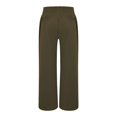 thumbnail image 4 of AKEGAMN Linen Palazzo Pants High Waist Wide Leg Summer Casual Beach Trousers, Green S-3XL, 4 of 4