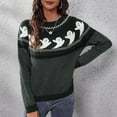 thumbnail image 5 of IROINNID Discount Long Sleeve T-Shirts for Women Print Round Neck T-Shirt Blouse Tops Sweatshirt,Green, 5 of 5