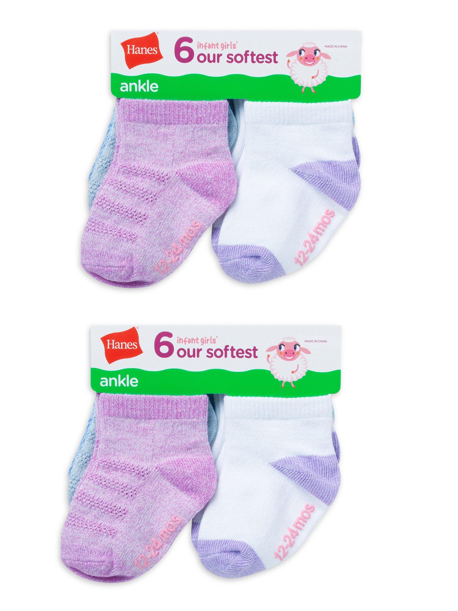 Hanes Toddler Girl Ankle Socks, 12 Pack, Sizes 6M-5T - image 4 of 4