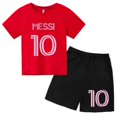thumbnail image 3 of Conjuntos de 2 camisetas y pantalones con estampado de Super Soccer Star No. 10 para niños de 3 a 14 años, ropa de calle para niños y niñas, 3 of 5