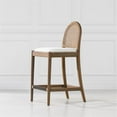 thumbnail image 4 of Panama 26.5" Curved Back Cane Rattan Counter Stool Set of 2 Ivory White Boucle, 4 of 10
