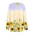 thumbnail image 5 of yuCgh Women's Fashion Floral Print V-Neck Long Sleeve Button Up T-Shirt, Casual Blouse with Tie Waist, Elegant Ladies Top,Earthy Yellow S, 5 of 7