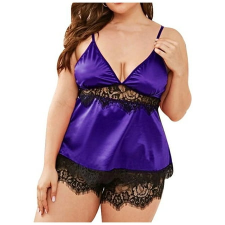 

Lingerie For Women Lingerie Lace Underwire Racy Muslin Sleepwear Underwear Nightdress Two-Piece Pajamas
