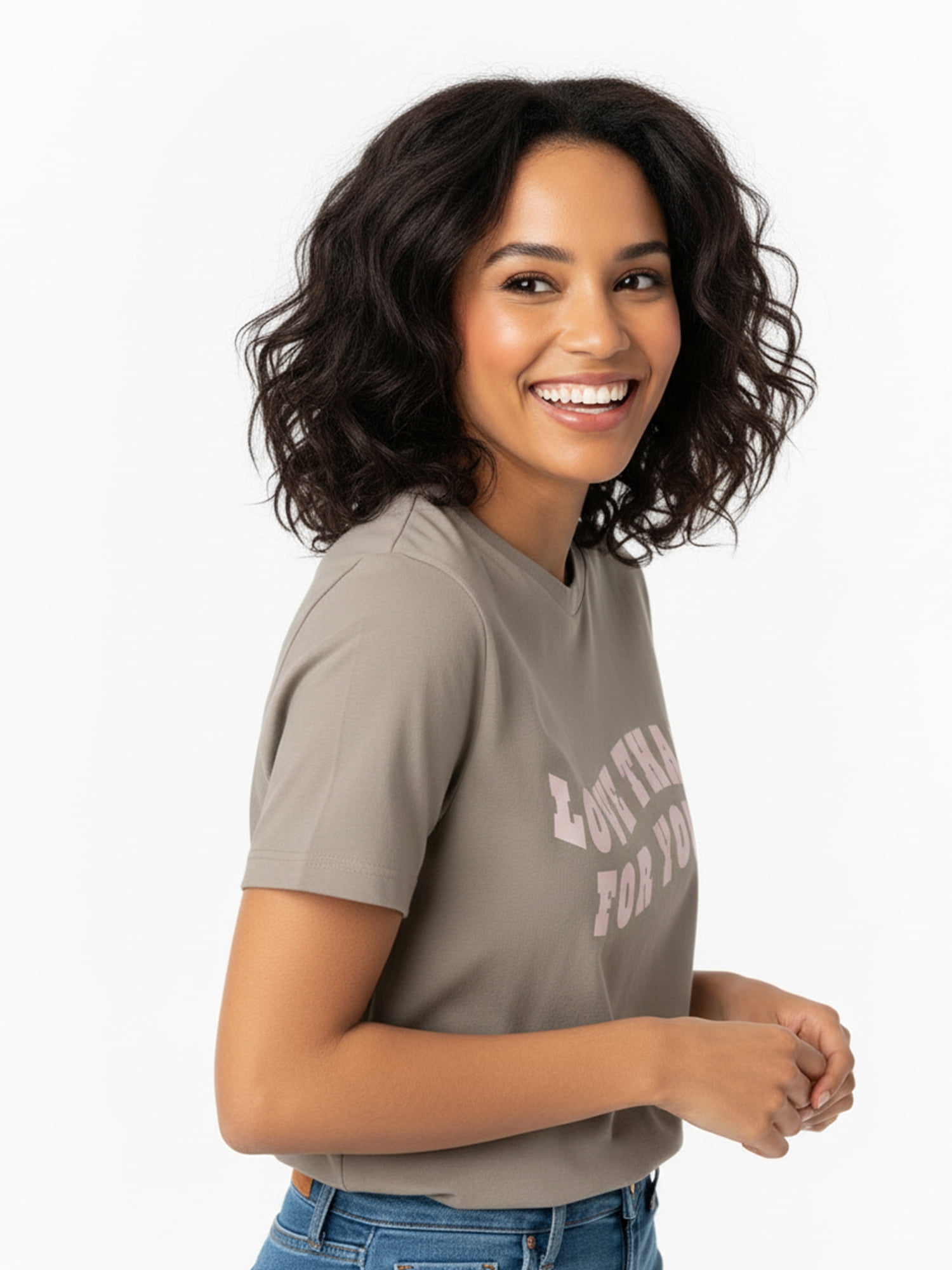 Young Women’s Graphic Everyday Short Sleeve Tee, Love That For You, Sizes XXS–XXL