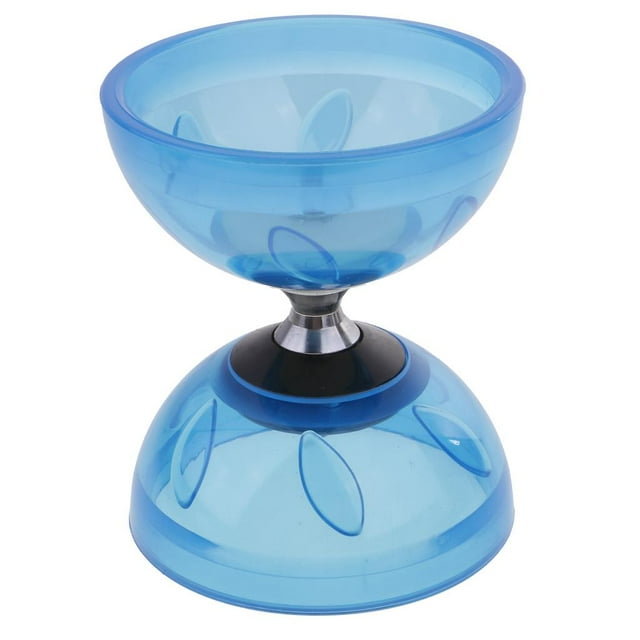 Ensemble de Jouets Diabolo Chinois Bleu à Triple Roulement de 10,5 cm de Diamètre Pro avec