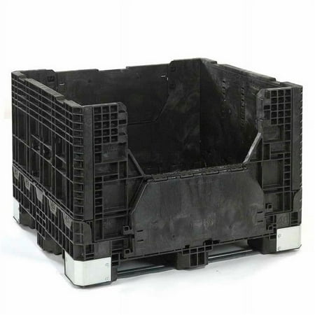 

2500 lbs Buckhorn BH4840342010000 Folding Bulk Container - Black - 48 x 40 x 34 in.