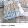 thumbnail image 2 of Comforter Set Queen Size  3-Piece Coverlet Set for Night Sleep  Bedding Quilt with Green Yellow Blue Plaid Striped Real Patchwork, 2 of 4