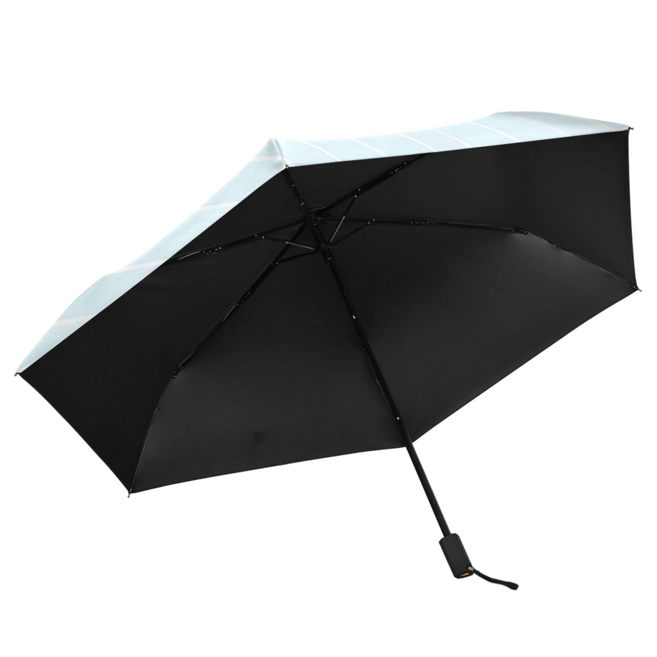 ALAZA Blue Stripes Polka Dots UPF 50+ Compact Folding Umbrella for Rain Travel Umbrella Packable