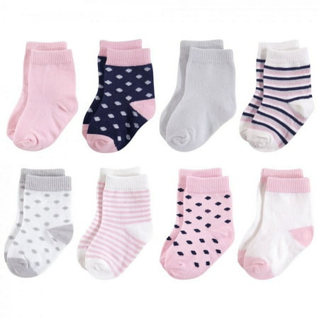 UPC: 0660168664089 | Touched by Nature Baby Girl Organic Cotton Socks Navy Lt. Pink 12-24 Months