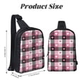 thumbnail image 3 of Rocae Heart Plaid for Lightweight Chest Bag Dual Pocket, Waterproof Crossbody Sling Bag for Men and Women, 3 of 8