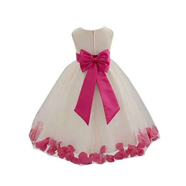 Ekidsbridal Ekidsbridal Ivory Tulle Rose Petals Flower Girl Dresses