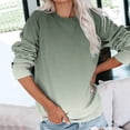 thumbnail image 3 of Green Hoodies for Womens Casual Round Neck Sweatshirt Long Sleeve Top Cute Gradient Pullover Loose Version Pullover Sweater Fall Tops for Women 2025, 3 of 5