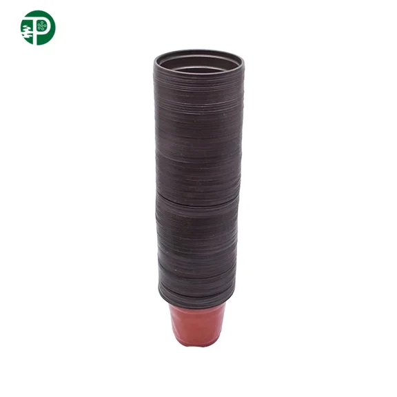 PURELY- 9×8×6Cm Multi Purpose Red Garden Nursery Pot Plastic Plant Flower Pots 100 Pack