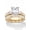 14k Gold-Plated Sterling Silver, variant on PalmBeach Jewelry Princess-Cut Halo Cubic Zirconia 2-Piece Wedding Ring Set 3.62 TCW in Gold-Plated or Platinum-Plated Sterling Silver